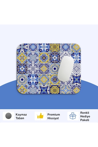 Tabloe Turkuaz Premium Desenli Mouse Pad - 23x19 Cm 4mm Kalınlık - Kaydırmaz Tabanlı Kaliteli Mousepad