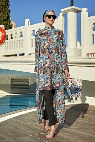Remsa Mayo Remsa Tesettür Mayo Üzerine Tek Kaftan Kimono Pareo Rp008 Tülay Siyah