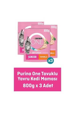 Purina One Junior Tavuklu Yavru Kedi Maması 3 x 800 G
