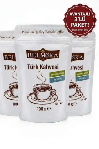 Bromelain Ve İnülin Katkılı Türk Kahvesi 3'lü Avantaj Paketi 3 100 Gr Türk Kahvesi