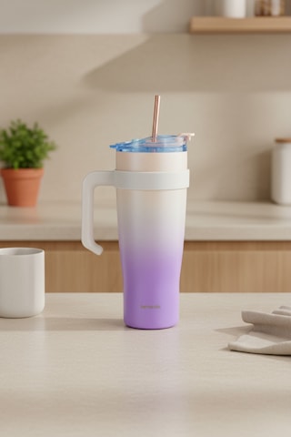 Bernardo Alto Pipetli Termos Bardak Pembe 1000ml Pembe Beyaz