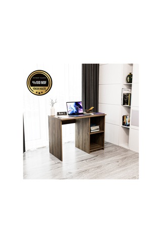 Matilda Çalışma Masası Raflı Kapaksız Modern Tasarım Kahverengi