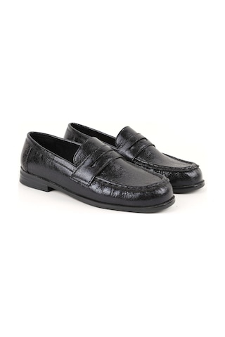 Libero L085.k010 Kroko Desenli Klasik Tpu Taban Kadın Loafer Ayakkabı Siyah