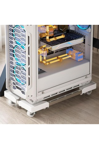 Homyl Ayarlanabilir Bilgisayar Kulesi Standı Ev Ofis Pc Beyaz