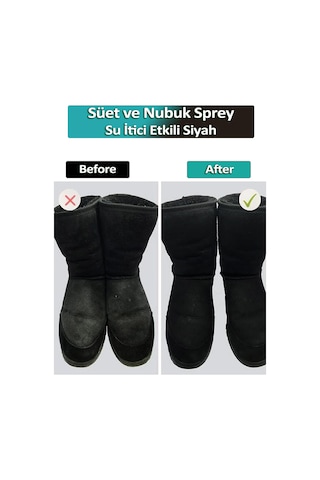 Süet ve Nubuk Yenileyici Sprey Boya Su İtici Etkili Siyah 200ML Beyaz