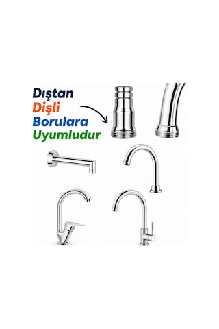 1/2 Pirinç Rekor Dıştan Dişli Batarya Hortum Bağlantı Adaptörü 0