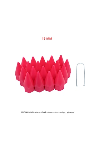 Bijon Kapağı Sivri 19 Mm Pembe 20 Li Set