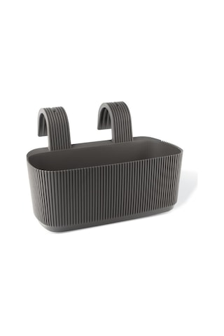 Omnipazar Krs-249 Dekoratif Plastik Pera Askılı Balkon Saksı 3.2 Litre Kahverengi