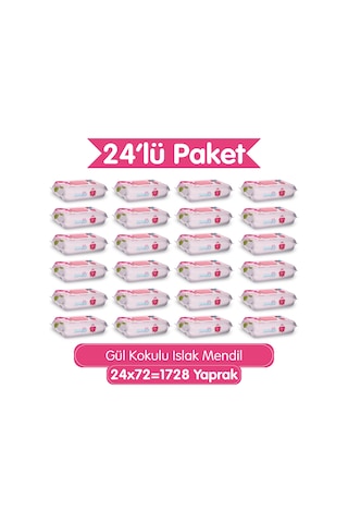 Paddlers Gül Kokulu Islak Mendil 1728 Yaprak (24x72) – Koli