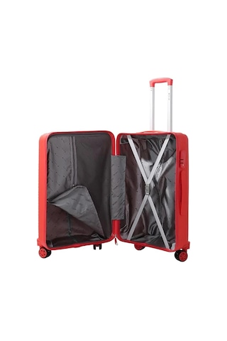 Mçs Bavul Büyük Ve Kabin 2li Set Kırılmaz Silikon Valiz V374 Mercan Mercan