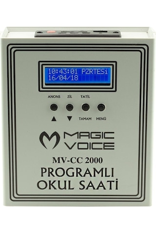 MAGICVOICE MV-CC2000 USB DUVAR TİPİ PROG AKILLI DIGITAL OKUL ZİL SAATİ (6 MELODİLİ) ÇAN TAKILABİLİR