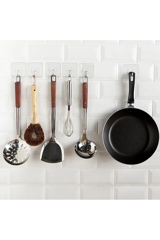 10’lu Şeffaf Yapışkanlı Duvar Askısı, Kendinden Yapışkanlı Güçlü Kanca, Mutfak, Banyo Sticker