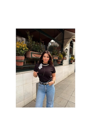 Gigi Wardrobe Black Muse Tişört Siyah Siyah
