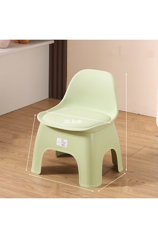Kalınlaşmış Ev Küçük Tezgah Çocuk Sırtlı Sandalye-yeşil