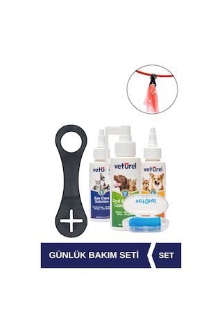 Köpek Kaka Poşeti Taşıma Aparatı + Köpek Diş Fırçası + Ağız Göz Kulak Önleyici Bakım Seti