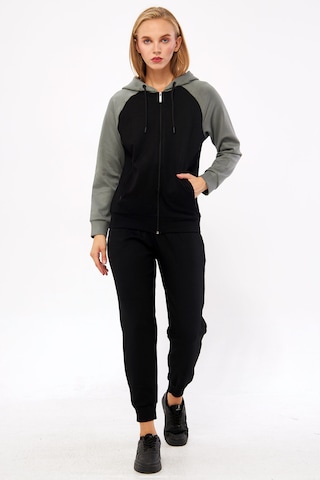 Trendhill Kadın Siyah Kapüşonlu Modal Scuba Eşofman Takm Edy5542s Siyah