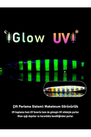 Jig, Zoka, Suni Yem, Glow Uv Metal Jig, 45gr 10cm Jıgto Nova-45