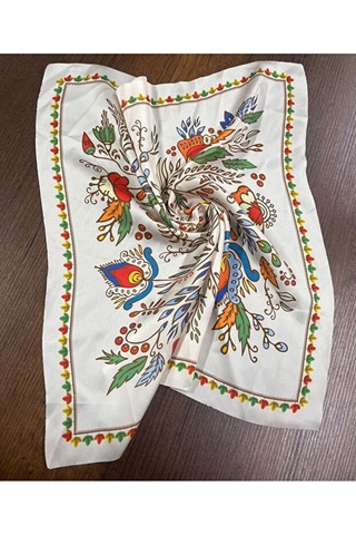 Tarzını Seç Desenli Fular Bandana Estacraft Beyaz