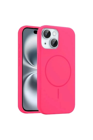 Jenerik Joko Apple iPhone Uyumlu Uyumlu 15 Kılıf Jully Magsafe Kapak - Pembe