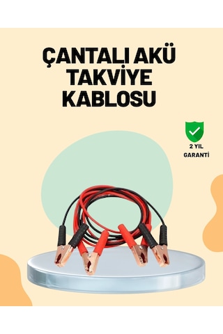 1200 Amper Jumper Kablo 2 Metre Bakır Uçlu Araç Takviye Seti Çok Renkli