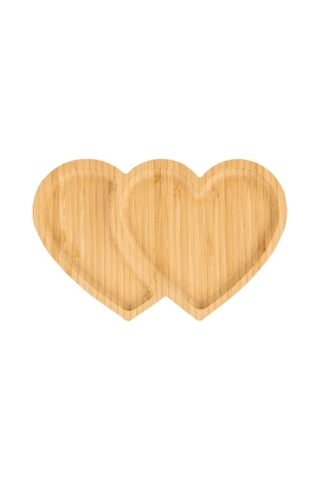 Naturalove Bambu Sunum Tabağı - Kalpli / 2 Bölmeli