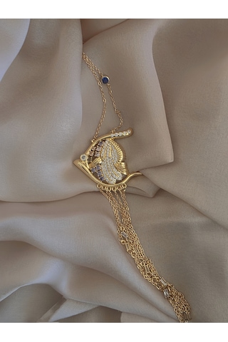 Renkli Balık Figürlü Sallantılı Çelik Zincir Kolye Gold