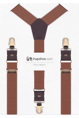 Hapshoe Ayarlanabilir Klipsli Taba Çocuk Kemer Pantolon Askısı Taba