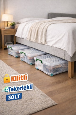 3 Adet 30 Litre Saklama Düzenleme Depolma Beyaz 3 Adet 30 Litre Saklama Düzenleme Depolma Beyaz