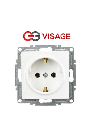 Visage Beyaz Topraklı Priz Çerçevesiz - Priz Ve Anahtar İçin Uyumlu Çerçeve