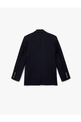 Koton Kruvaze Yaka Uzun Kollu Cep Detaylı Metal Düğmeli Blazer Ceket Lacivert 6sak50086uw Lacivert
