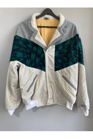 Unisex Aztek Retro Bomber Oversize Desenli Vintage Ceket Gksb4 Çok Renkli