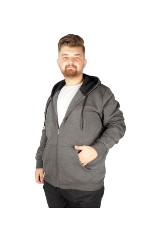 Mode Xl Erkek Sweatshirt Kapşonlu Zippered Basic 20543 Anramelanj 001