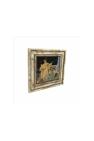 İki Müzisyen Kız Osman Hamdi Bey, 1880 Baskılı Taş Tablo 25x25
