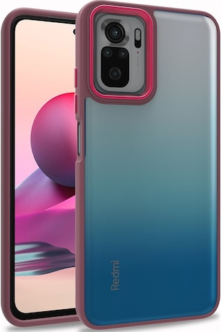 Xiaomi Redmi Note 10S Renkli Kenarli Parlak Flora Kilif 547924969
