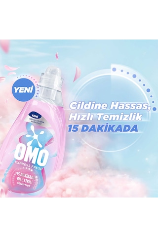 Omo Express Fresh Sensitive Beyaz Ve Renkliler Sıvı Çamaşır Deterjanı 1480ml X3 Diğer