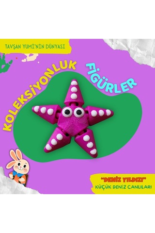 Tavşan Yumi Küçük Deniz Canlıları Koleksiyonu- 4 Parça 5-7 Cm Hareketli Oyuncaklar Ve Bilgilendirici Kartlar "