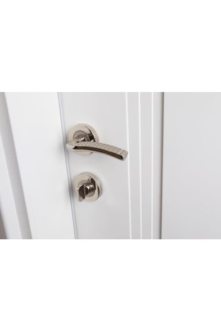 Nikel Rozetli Noktalı Wc Kapı Kolu (İç - Dış Takım)