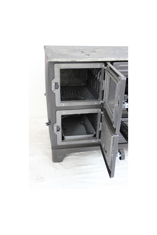 Efor Isı Füme Renk Yaylı Kapaklı Döküm Kuzine Soba