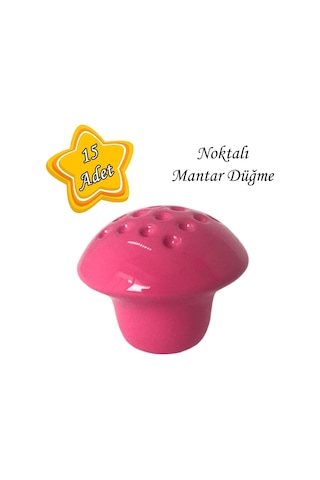 15 Adet Pembe Noktalı Mantar Düğme Kulp Çocuk Bebek Mobilya Çekmece Dolap Kapak Kulbu Metal Kulp Aksesuarları Vidalı