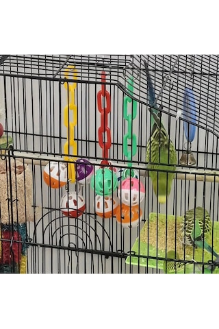 Ayrex Ozzipetshop Jako Pakistan Papağan Renkli Toplu Zilli Oyuncak 27-28 Cm
