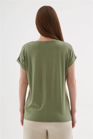 Fashion Friends 25y0075k1 Kadın Baskılı Bluz Haki