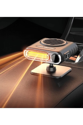 Vkemall 12v Araç Isıtıcı Fan - Akıllı Sayısal Ekranlı, Sedan, Hatchback Ve Suv İçin Uygun Siyah