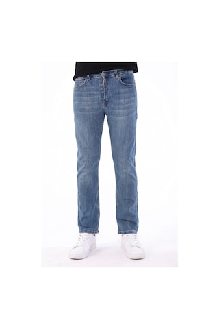 Blayn Jeans Erkek Mavi Diz İzi Yapmayan Pamuklu Esnek Denim Jean Kot Pantolon Regular Kalıp Açık Tint Efekt
