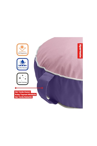 Xpermate İç Dış Mekan Meditasyon Minderi Fermuarlı Yoga Minderi Pembe Lila Lila - Pembe