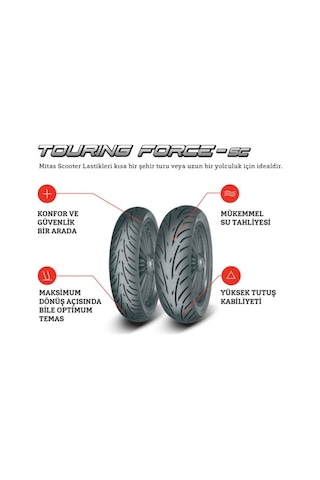 Mitas  100/90-14 57P Touring Force-Sc Arka Lastik