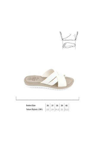 Gezer Yazlık Kadın Anatomical Yumuşak Taban Terlik Beyaz
