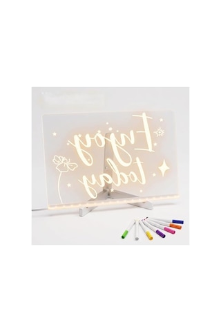 Led Işıklı Şeffaf Çizim Tableti, 30x20 Cm Eğitici Boyama Seti İle 124-Pembe