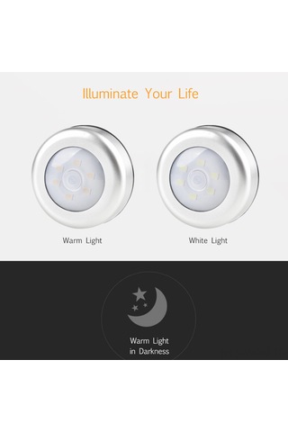 Neevoyu 6 Led Dokunmatik/ Basma Tipi Işık Regülasyonlu Gece Lambası 2800k-3200k Islak Işık - Pil Yok - Ev/ Dormitorio/ Dolap Kullanıma Uygun Sıcak Beyaz