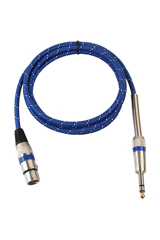 Dolıty Naylon Örgülü 1/4& 39 & 39 Jack 6.35mm Stereo Erkek 5m