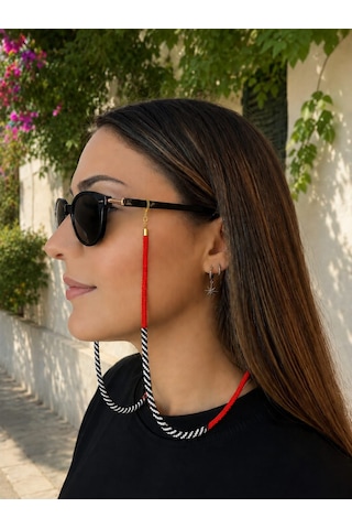 El Yapımı Özel Tasarım Kum Boncuk Gözlük Askısı Çok Renkli